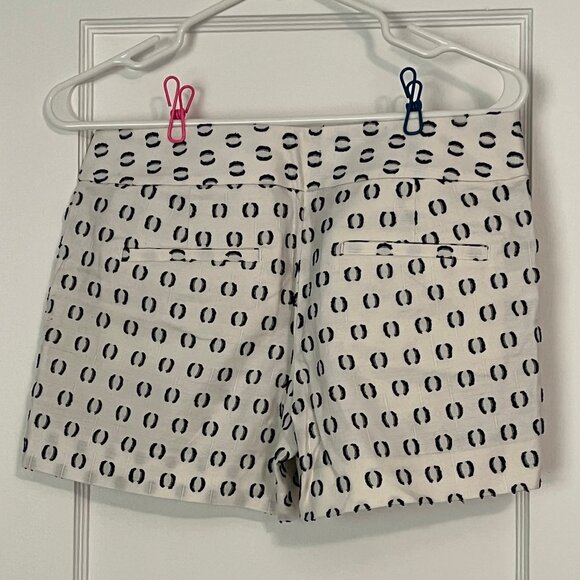 Loft women's shorts white polka dot leopard animal print preppy cotton size 0 - Picture 2 of 4